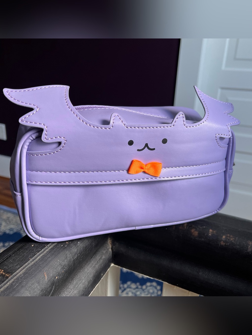 MintandApple Bat Fanny pack cross body bag in purple and orange